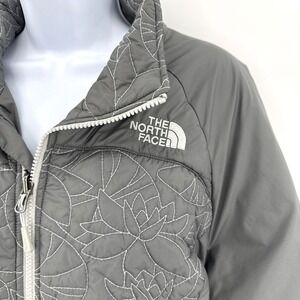 The North Face Women's Jacket L Gray Quilted Insulated Full Zip Outdoor